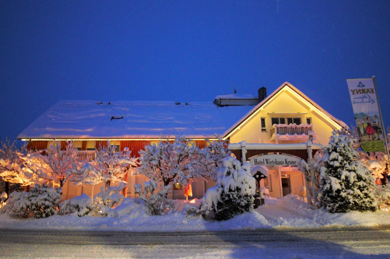 Hotel Wirtshaus Krone im Winter Hotel Wirtshaus Krone in Friedrichshafen-Ettenkirch im Winter